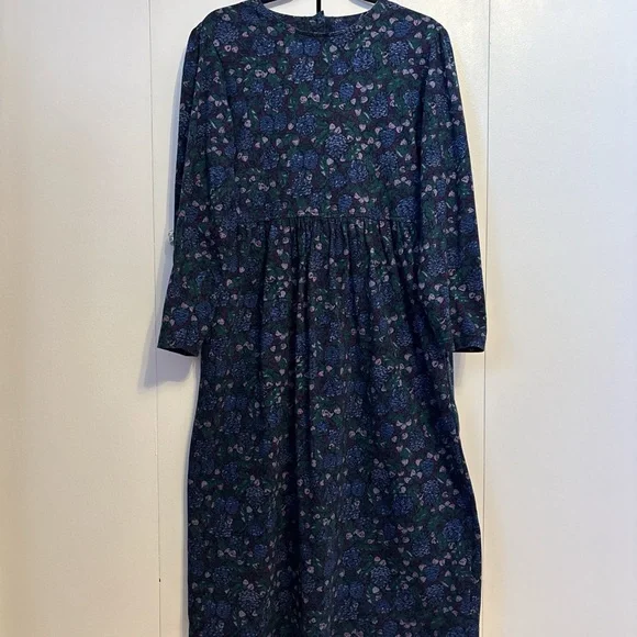 Vintage Laura Ashley Purple and Green Floral Midi Dress - Picture 1 of 7